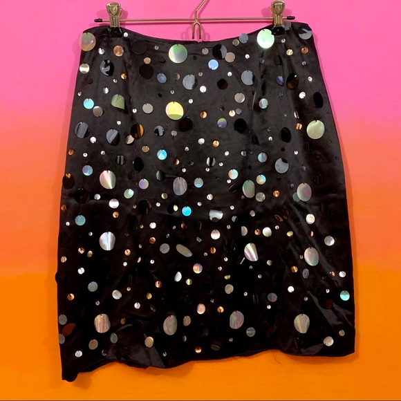 Anthropologie Dresses & Skirts - anthropologie • satin pailette sequined skirt 10